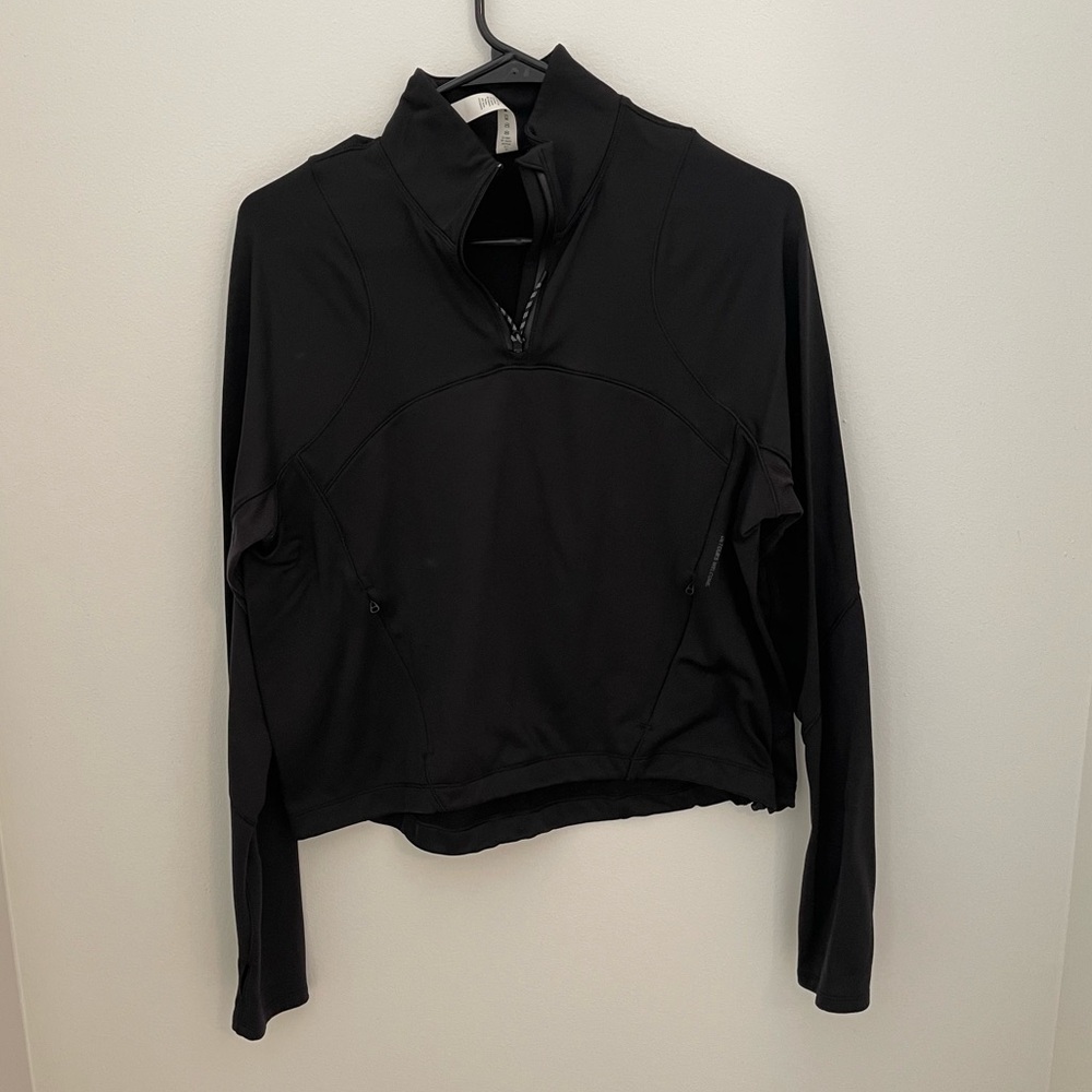 Lululemon Quarter 1/4 Zip Tech Fleece Hiking Pullover Sz 6 Black Women’s